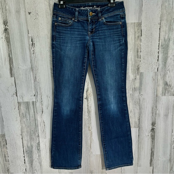 AMERICAN EAGLE Slim Boot Stretch Blue Jeans 2 - Picture 5 of 6